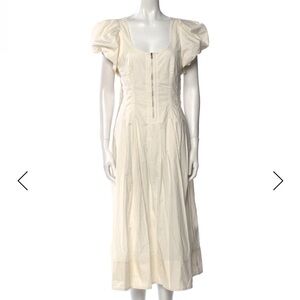 Ulla Johnson Malie puff sleeve midi dress dress in bone - size 4